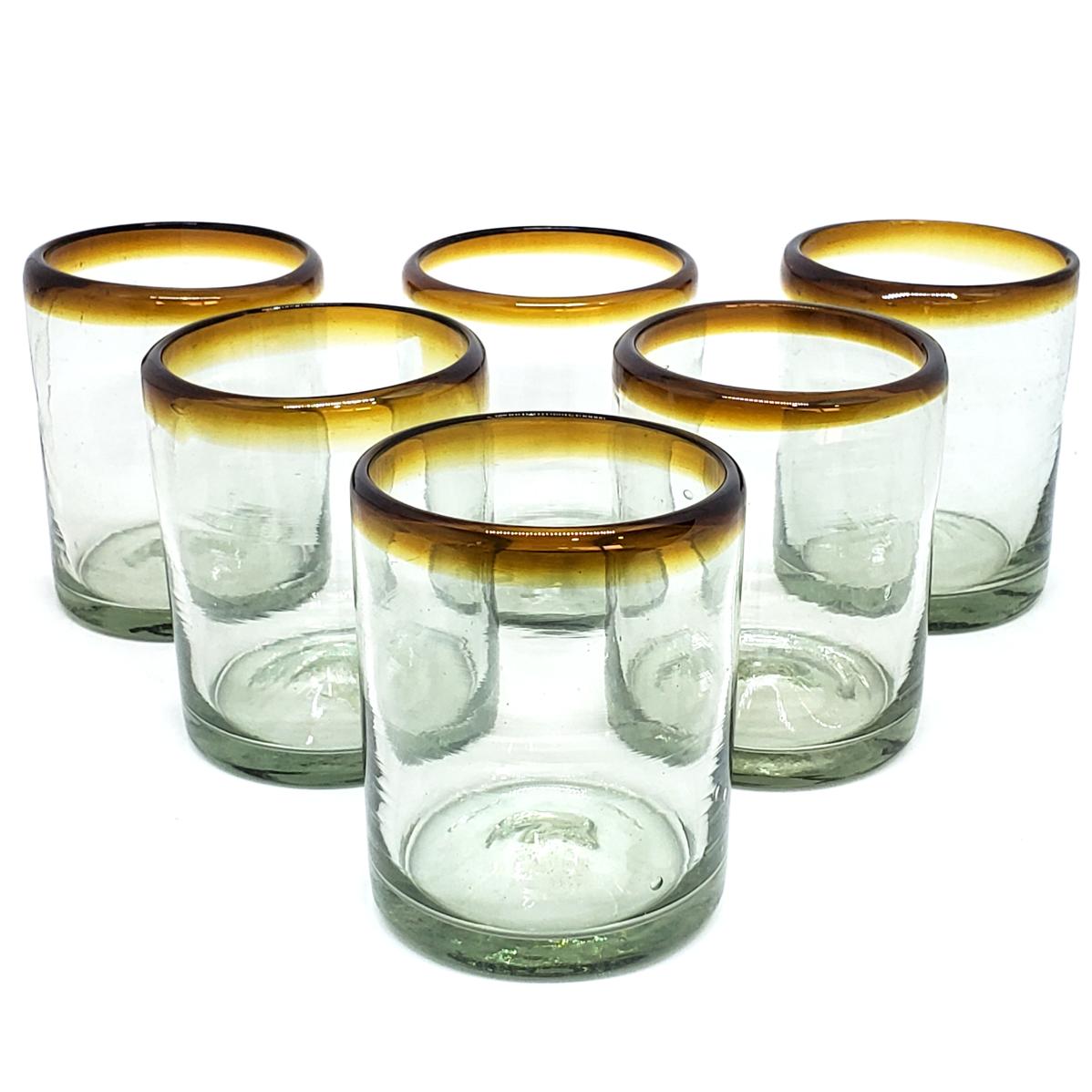Amber Rim 10 oz Tumblers (set of 6)
